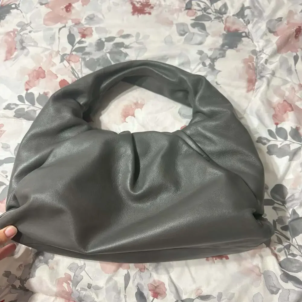 Bottega Veneta The Shoulder Pouch Leather Handbag in Grey